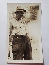 Antique Photo HILLBILLY Alcohol Bottle Wearing Civil War Confederate CSA Button picture