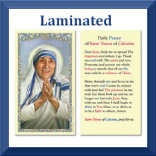 Saint Teresa of Calcutta Daily Prayer LAMINATED Holy Card Gilded Gold Catholic picture