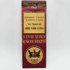 Vintage Matchcover Knox Hats Paul's Men's Shop Reading Pennsylvania  picture