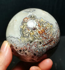 TOP 442G Natural Polished Mexico Banded Agate Crystal Sphere Ball Healing R339 picture