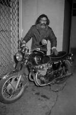 Singer Georges Moustaki with a motorcycle in Paris 1960 Old Photo picture