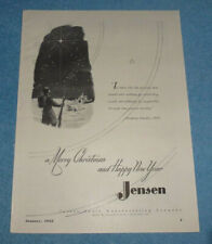Antique 1945 Ad Jensen Radio Manufacturing Merry Christmas & Happy New Year picture