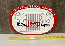 Willys Jeep Engine Metal Sign Automotive Devil Power Military Gas Oil Mechanic picture
