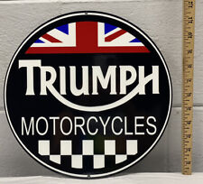 Triumph Motorcycles Metal Sign Bike Riding Sales Service Model Gas Oil picture