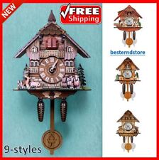 NEW Brown German Forest Cuckoo Clock Nordic Style Retro Wooden Cuckoo Wall Clock picture