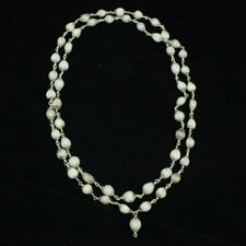 White Vaijayanti Mala in Pure Silver Caps 108+1 beads Energized picture