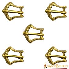 Medieval Belt Buckles Pure Solid Brass Viking Leather Accessory Small Set of 5 picture