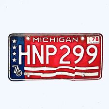 1978 United States Michigan Bicentennial Passenger License Plate HNP 299 picture