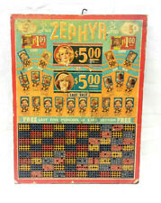 Vintage Zephyr Cigarettes Punch Board 5 Cent Game Collectible Advertising picture