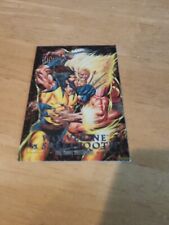 1992 Marvel Masterpieces Battle Spectra Etch Card Wolverine vs Sabretooth 3-D picture