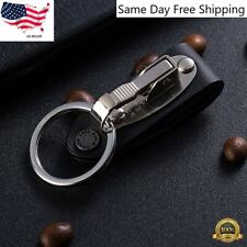 Quick Release Belt Clip Ring Holder Detachable Stainless Steel Leather Key chain picture