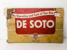Vintage DeSoto The Operation and Care of Your New De Soto Booklet First Ed 1939 picture