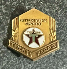 Vintage 10K Yellow Gold TEXACO Lapel Pin-- 20 Years of Service Award--3 grams picture
