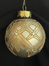 Waterford Holiday Heirlooms Ball Ornament, Gold Cream Beige Glitter, 8 Available picture