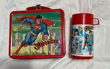 Vintage SUPERMAN LUNCHBOX THERMOS 1978 Aladdin Industries DC Comics Lunch Box picture