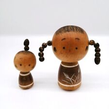 10.5cm&8.5cm Japanese Creative KOKESHI Doll Vintage by USABURO Signed KOC634 picture