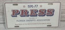 Vintage Press License Plate Courtesy of Florida Sheriffs Association 1976-77 picture