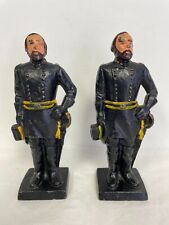 x2 Pair of Antique CAST IRON BOOK ENDS - ULYSSES S. GRANT Rare VG Cond picture