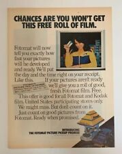 1977 Kodak Film Fotomat Print Ad Drive Thru Free Roll Of Film Pickup Promise picture