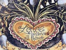 LOVE BELIEVES ALL THINGS LANG PRIMITIVES S/13 NOTE CARDS KAREN HILLARD CROUCH picture
