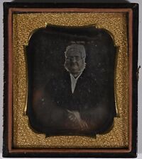 1/6TH PLATE CASED DAGUERREOTYPE CIRCA 1850s OLD LADY WEARING GLASSES AND BONNET picture