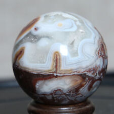 B7206-48mm-155g Druzy Mexican Crazy Lace Agate Crystal Healing Sphere Orb Ball picture