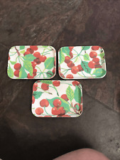 R2S Monza Small Cherry Rectangular Melamine 3 Tray Set Fruit Italy picture