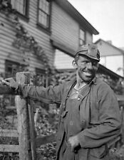 1938 A Coal Miner, Capels, West Virginia Vintage Old Photo 8.5
