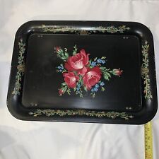 vintage metal lap tray tv tray painted breakfast in bed tray folding legs server picture