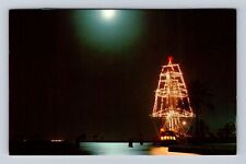 St Petersburg FL-Florida, MGM's Famous Bounty, Moon, Night Vintage Postcard picture