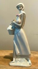 Vintage Lladro Girl With Cockerel Figurine Rooster Chicken Basket Retired #4591  picture