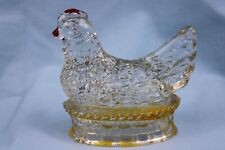 Vintage 1930's Chicken on a Nest - J H Millstein Glass Candy Container picture
