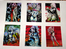 1994 LADY DEATH ALL-CHROMIUM SERIES 1 INSERT CLEARCHROME 6 Card Set + Mystery picture