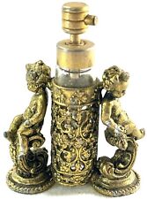 RARE VICTORIAN Ormolu Rococo Style Cherub Perfume Bottle Atomizer picture