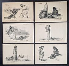WWI Propaganda Lot of 6 Vintage French Artist Signed Postcards Pub by PJ Gallais picture