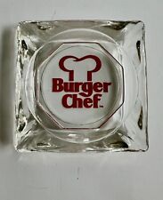 Vintage clear glass square Burger Chef Ashtray picture