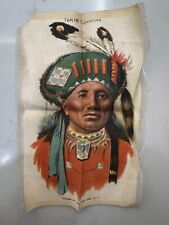 1910 S67-TOKIO CIGARETTES- AMERICAN INDIAN CHIEFS SILKS - Large 4.5” X 7 Creased picture
