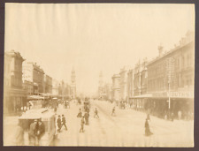 Australia, Adelaide, Kind Street, Vintage Albumen Print c.1888 - 15x20cm picture