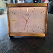 Vintage Rare Oris Warton Swiss Made 7 Jewel 8 day Table Bedside Clock  **WORKS* picture