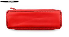 Kübler Genuine Zipper Leather Case / Etui in Red for 3 Pens / Made in Germany picture