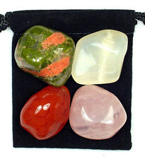 FERTILITY HELP Tumbled Crystal Healing Set = 4 Stones + Pouch + Description Card picture