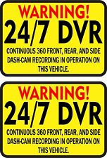 3.5in x 2.5in Warning 24/7 DVR Recording Stickers Car Truck Vehicle Bumper Decal picture