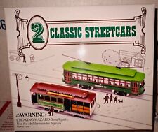 Set of 2 Classic Streetcars HO Scale Trolleys Desire St San Francisco Toy Models picture