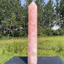 14.6LB Natural Rose Quartz Obelisk Large Tower Crystals Wand Point Reiki Healing picture