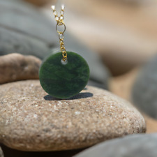 Translucency Jade Jewelry - (Grade-A+)  BC Nephrite Jade Circle Necklace picture