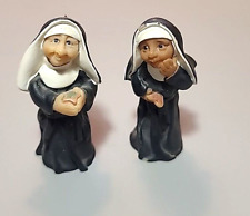Sister Folk Nun Figurine, Lot Of Two, Pre-Owned picture
