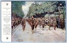 1918 WWI RED CROSS MILITARY POSTCARD INDEPENDENCE DAY PARADE*BOUCHOR PAINTING picture