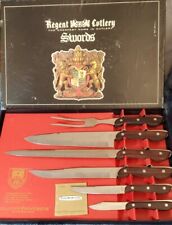 Regent Cutlery Swords Six Piece Set Lightening Edge Stainless Hardwood Handles picture