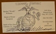 HERSHEL WILLIAMS Authentic Hand Signed BUSINESS CARD - MEDAL HONOR WWII IWO JIMA picture