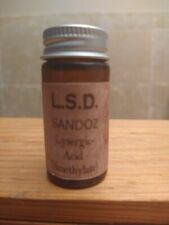 Vintage Medicine Hand Crafted Bottle,  LSD, Sandoz  ACID Small 2 1/4